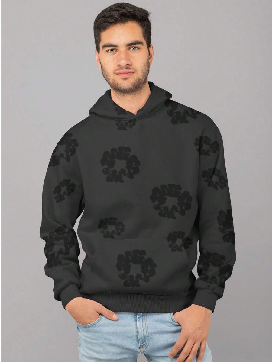 Floral Sweatshirt - Đen / Đen - Xem 1