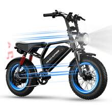 WIND HORSE 16" Tire Electric Bike With 750W Powerful Motor For Teens, 20MPH, 65 Miles Range,48V Removable Battery,5 Riding Modes,Full Suspension All-Terrain E-Bike For Teens - Black - View 3