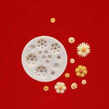 1 pieza Molde de silicona en forma de mini girasol, molde de resina DIY en forma de margarita - Blanco - Ver 4