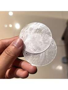 10/30/50pcs 5.0cm Double Hole Mother Of Pearl Discs, DIY Hand-Painted Stickers, Pearl Curtain, Wedding Decor, Mica Pearl Gifts, Feather - Round - View 6