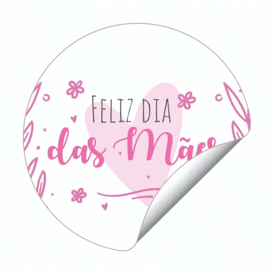 Etiquetas Rotulo Adesivo  3x3 cm tema  DIA DAS MÃES  - ROT175 Vinil Prova d'agua, Doces, Bolo no pote e Lojas. - 500 E - Visão 1