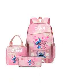 3pcs Cartoon Stitching Pattern Backpack Set, Suitable For Primary And Secondary School Students, Back To School Backpack - Multicolor - View 10