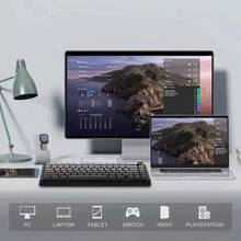 AULA F75MAX 可定制无线机械键盘,75% 布局,密封垫片式安装,支持热插拔轴体,TFT 显示屏,金属旋钮,RGB 背光,有线/2.4G/蓝牙三模式,适用于 PC/笔记本电脑/游戏/办公 - 查看 12