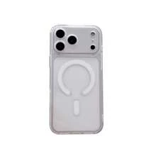 1pc Transparent Acrylic Magnetic Phone Case, Shockproof Fashion Phone Cover For IPhone - Multicolor - View 7