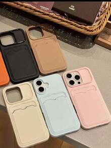 Luxury Leather Big Window Card Pocket Slot Soft Phone Case Compatible With IPhone 17 Pro Max 17 Pro 17 16 Pro Max 16 Pro 16 15 Pro Max 15 Pro 15 14 Pro Max 14 Pro 14 13 Pro Max 13 Pro 13 12 Pro Max 12 Pro 12 11 Minimalist Business Card Clip Cover Card Holder Cover - White - View 5