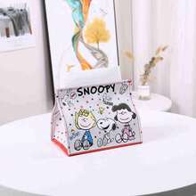 1pc The 2026 New Snoopy Paper Drawer Set Is A Must-Have For The Back Of School Season, Featuring The Classic Anime "Peanuts Comics" Merchandise! The Main Body Is White, Made Of Cute Leather Material, Soft, Durable, Waterproof And Easy To Clean. - Multicolor - View 1