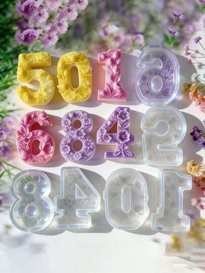 The Silicone Mold For Birthday Digital Candles Includes 0-9 Digits, Which Are Multifunctional, Reusable, And Easy To Demold. It Is Suitable For DIY Epoxy Resin, Birthday Candles, And Handmade Products