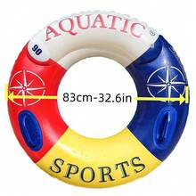 1PC Double Airbag Inflatable Swimming Ring Pool Float Ring Leak-Proof With Handle Inflatable Swimming Tube For Pool And Beach - Multicolor - View 5
