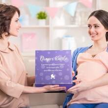 51 Diaper Raffle Tickets With Box For Baby Shower Game Invitations Diaper Raffle Card For Gender Reveal Baby Shower Party Decoration Table Centerpiece(Clear White) - 紫色 - 查看 6