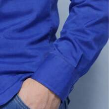 Men's Long-Sleeved Slim Fit Shirt, Luxury Premium Style, Wrinkle-Free - Biru - View 3