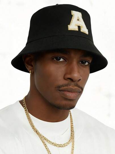 1pc Unisex Solid Color 26 Letter Breathable UV Protection Bucket Hat, Multifunctional Outdoor Casual Sun Hat For Men And Women, Suitable For Summer Outdoor Activities Like Hiking, Fishing