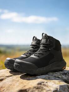 Botas de trabajo tácticas militares para hombre Botas de combate de cuero para motocicleta - Negro - Ver 2