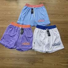 Summer American Jersey Shorts Double-Sided Mesh Basketball Shorts Men's Casual Knee Street Shorts Training Quick-Dry Half Pants - Màu Khaki - Xem 10