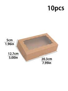 5pcs/10pcs/15pcs Wavy Window Cake Boxes, Donut Boxes, Large Cookie Boxes, Pastry Candy Boxes For Cakes, Pastries, Chocolates, Cookies, Party, Birthday, Easter, Holiday Gifts, Tart Packaging - View 15