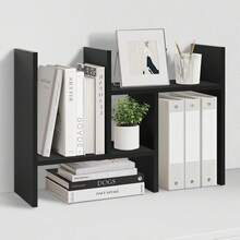 Large Wooden Expandable Desktop Organizer Wood Desktop Bookshelf Desktop Organizer Office Storage Rack Wood Display Shelf - Free Style Display True Natural Stand Shelf Rack Assemble,Bookcase, Cosmetic Organizer, Display Shelf - 查看 5