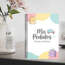 Sổ theo dõi đơn hàng và sổ tay bìa mềm ghi chép chi tiết đơn hàng ("Mis Pedidos"), 103 trang giấy màu sắc bắt mắt, đồ dùng văn phòng tuyệt vời cho chủ doanh nghiệp nhỏ và người bán hàng thương mại điện tử. - Hình chữ nhật - Xem 4