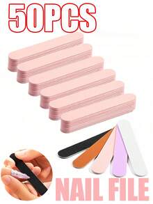 100pcs/50pcs/10pcs Mini Nail Files - 100/180 Grit Emery Boards For Nails,Disposable Doubled Sided Coarse & Fine Bulk Manicure Kit Home Salon Use(Black ,Pink ) - Multicolor - View 11