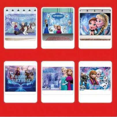 冰柱雪花主题梦幻拍照背景，童话派对场景装饰，精致派对礼物，适用于生日派对、周年庆典、婚礼派对拍照装饰及各种派对场景布置