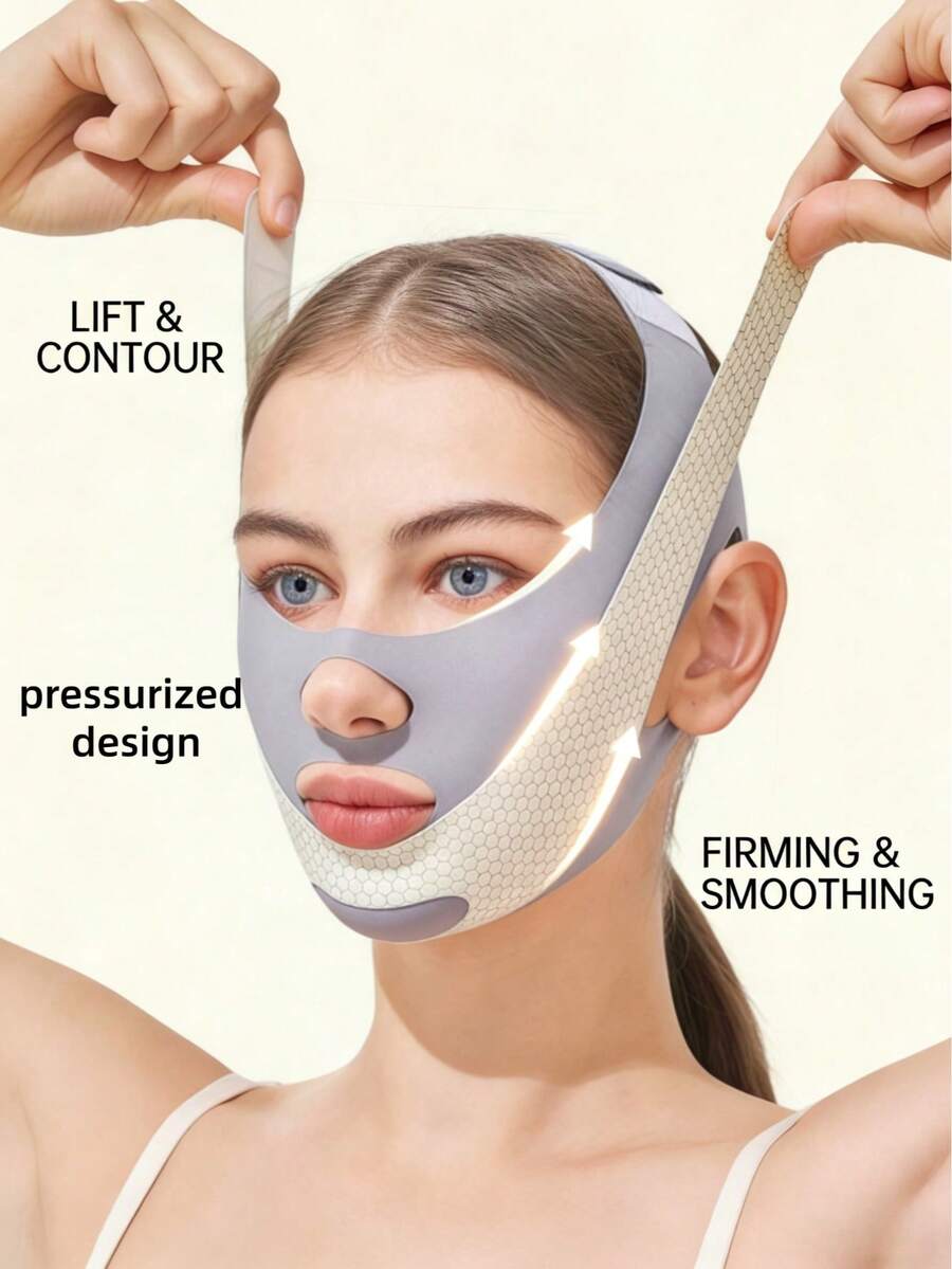 Beauty Face Bandage | Gentle Facial Contour Wrap | Skin-Friendly Reusable Face Strap For Skincare Routine - Multicolor - View 1