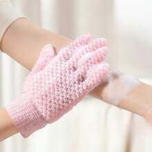 Bath Scrub Gloves, Five-Finger Scrub Towel, Exfoliating Bath And Body Scrubber, Exfoliating And Back Scrubbing Tool - 彩色 - 查看 1