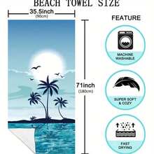 GEL HUT MUN 1件沙滩巾，夏季沙滩巾，防沙防水沙滩巾，圣帕克斯沙滩巾，圣帕克斯家居装饰，超柔软纤维，浴巾，大浴巾，2025，新年，新年快乐，复活节，春天，圣帕克斯，超轻薄，速干，超大尺寸，适合游泳池、露营、海滩，超大尺寸，易于携带，旅行必备，假日必备，个性化礼物。 - 6 - 查看 4