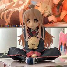 Figura decorativa en pose sentada, con diseño detallado de uniforme escolar, decoración de escritorio adorable y sonriente, modelo coleccionable de estilo anime 2D, excelente regalo - Multicolor - Ver 4