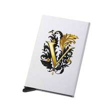 Diseño de letra A de metal, Soporte de tarjeta metálico emergente unisex | Bloqueo RFID + Superficie mate ultra delgada, Regalo de negocios/regalo festivo ideal, Diseño magnético emergente para un fácil acceso a las tarjetas, Material de aleación de aluminio, Calidad premium - Multicolor - Ver 50