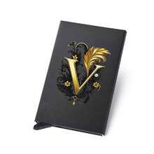 Diseño de letra A de metal, Soporte de tarjeta metálico emergente unisex | Bloqueo RFID + Superficie mate ultra delgada, Regalo de negocios/regalo festivo ideal, Diseño magnético emergente para un fácil acceso a las tarjetas, Material de aleación de aluminio, Calidad premium - Multicolor - Ver 19