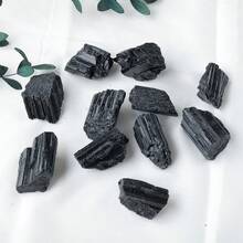 1pc Natural Black Tourmaline Jet Stones Raw Ore Irregular Crystals Divination Mineral Specimen Eliminate Magnetism Fathers Dad Christmas Gift - Black Tourmaline Rough Stone - View 5