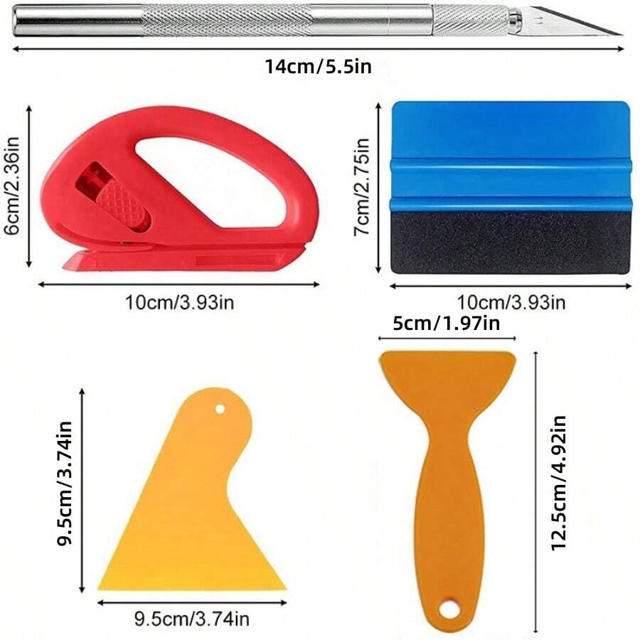 1件套车身贴膜工具套装，包含刮刀、切割器、薄膜刮板、乙烯基刮刀、塑料贴膜工具、车窗贴膜工具、汽车配件