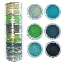 6 couleurs/set Nouveau kit de fabrication de bijoux, poudre de perle, résine, poudre minérale de mica, résine époxy, bijoux de bougie 6 couleurs - Ensemble de 6 poudres de teinture de couleur - Voir 15