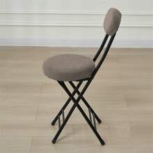 2pcs/Set Folding Chair Cover Jacquard Elastic Home Back Chair Covers Round Stool Slipcover Simple Computer Chair Covers For Dining Room - Multicolor - View 7