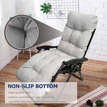 Waterproof And Sun-Proof Garden One-Piece High-Back Chair Cushion, Foldable Patio Chair Cushion - Light Grey - View 3