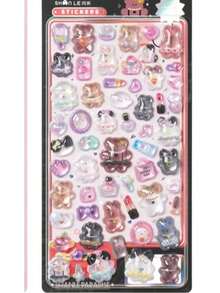 3D Embossed Stickers Cute Rabbit, Dog, Bear Shaped Dimensional Stickers, Children's Educational Handicraft Reward Stickers, Phone Decals - Multicolor - View 10