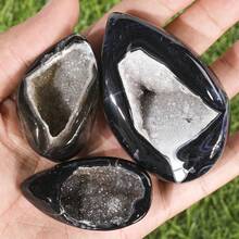 Natural Raw Healing Quartz Crystal Geode, Asymmetrical Geological Mineral Specimen, Home Decor - Multicolor - View 12