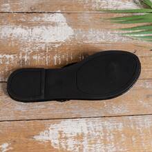 Teenage Girls' Flip Flops, Flat Thong Sandals, Casual Holiday Beach Style, Fashion Summer Open Toe Slippers, Suitable To Wear With Dresses And For Beach - Black - View 6