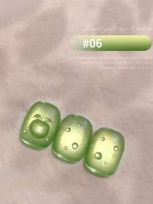 10毫升春夏新款水果礼盒猫眼指甲油凝胶 2026 新款闪亮冰透明青苹果蓝莓玻璃珠猫眼美甲美甲用品绿色美甲橙色美甲 - 彩色 - 查看 17