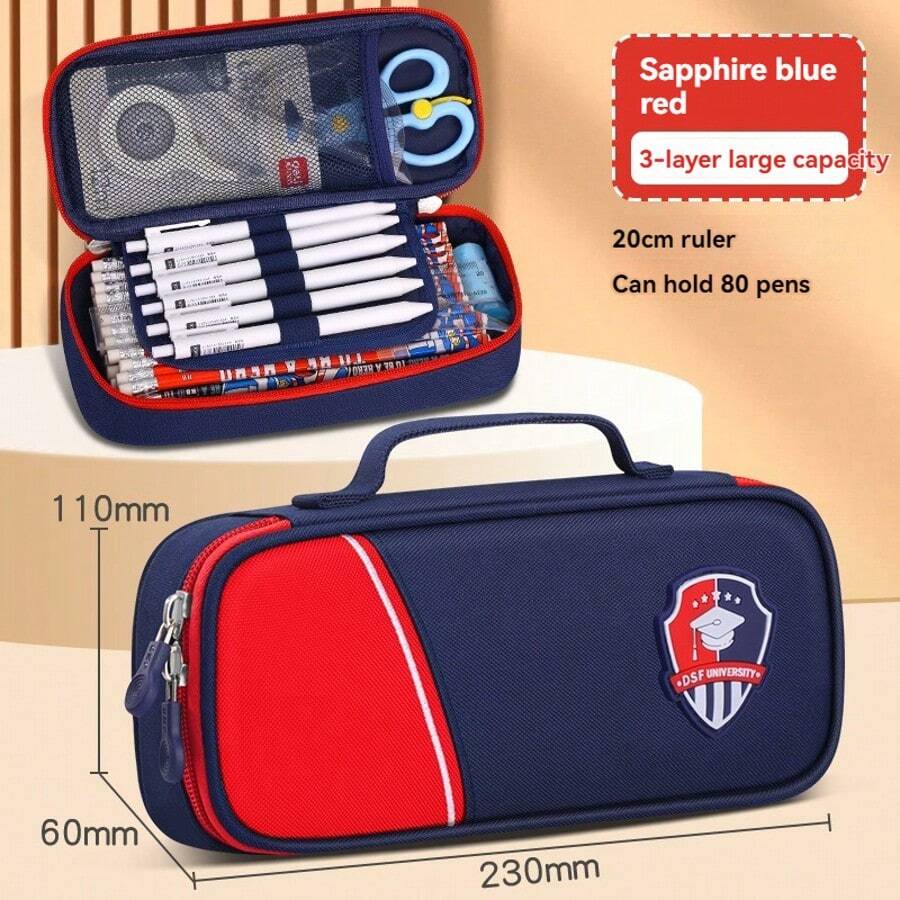 Large Capacity Canvas Pencil Case, Stationery Pouch For Students, Middle School & Elementary School - Pencil Case - View 1