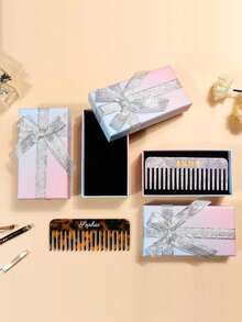 Customized Hair Comb With Gift Box, Bridesmaid Gift, Personalized Acrylic Hair Comb With Letter, Marble Hair Comb, Pocket Hair Comb, Engraved Hair Comb, Personalized Name Hair Comb, Customized Engraved Hair Comb With Text, Bridesmaid Gift, Her Birthday Gift - Multicolor - View 6
