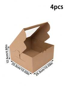 2pcs/4pcs Window White Cardboard Baking Simple 10-Inch Cheese Cake Box, Pizza Box, Open Window Cheesecake, Basque Cheesecake, Cream Puff, Dessert Packaging Box - View 16