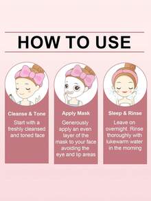 8/4片装粉色胶原蛋白啫喱面膜，胶原蛋白睡眠面膜，胶原蛋白啫喱面膜 | 含有玻尿酸和烟酰胺的夜间面膜，不含酒精，深层补水抗衰老胶原蛋白面膜 - 粉紅色 - 查看 4