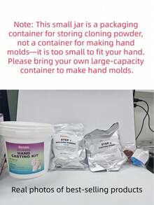 DOWMOO 200g/50g Valentine's Day Couples Hand Molding Powder Set, Suitable For Couples And Families, DIY Plaster Mold Kit, Used To Create Memorable Souvenirs, Hand Molds, Couples. This Product Comes With A Container, But You Will Need To Prepare A Large Capacity Container To Make The Hand Mold. Please Read The Instructions Carefully Before Use, And Do Not Rush To Leave Negative Feedback. Thank You For Your Understanding. - Multicolor - View 4