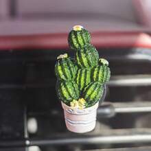 Artificial Succulent Cactus Car Air Vent Fragrance Clip, Car Interior Aromatherapy Diffuser - Cactus With Scented Tea - View 5