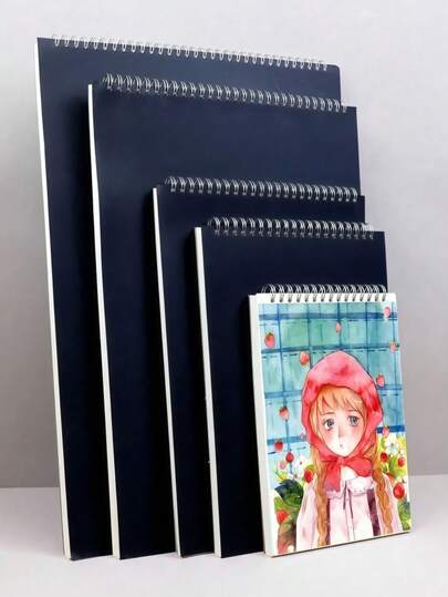 1 Blank Spiral Bound Sketchbook, Suitable For Artists, A3/A4/A5 Size, 16K/8K Pages, School Notebook With Spiral Binding - Back To School Season