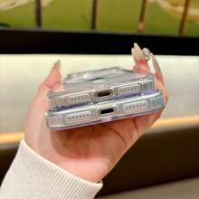 1pc Transparent Acrylic Magnetic Phone Case, Shockproof Fashion Phone Cover For IPhone - Multicolor - View 10