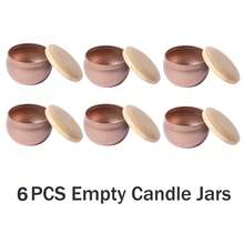 4个玫瑰金空白蜡烛罐，带木盖 - 高品质金属容器，适合自制蜡烛和礼品 - 多款式 - 查看 10