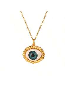 1pc Bohemian Style Creative Fashion Luxury Elegant Copper Bull Head & Eye Print Fabric Necklace, Suitable For Daily, Date, Party, Summer, Beach, Holiday, Sports, Gift For Women, Sisters, Couples (The Eyes Are Made Of Resin With Foam Backing. Please Handle With Care If You Have Concerns.) - Gold - View 14