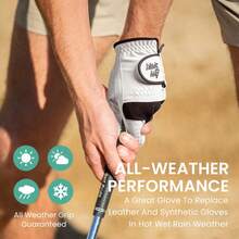 FINGER TEN 1pc Men's Golf Glove Left Hand, Suitable For All Weather, Breathable Soft And Snug Fit, Suitable For Driving Range And Course Performance As Well As Training Practice - Multicolor - View 8