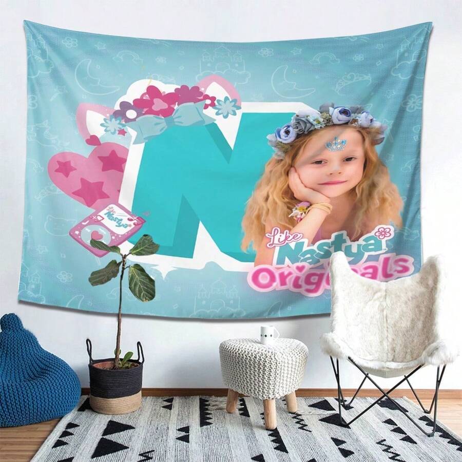 1pc Nastya Original Like Nastya Originals Art Tapestry - Vibrant Wall Decor, Suitable For Living Room, Bedroom, Office - Aesthetic Home And Party Decoration, Themed Style Design, Music Room Decor, Highquality Print, Soft Fabric, Stylish Artwork - 1PC - 查看 1