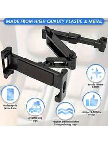 360 Degree Rotatable Tablet Headrest Mount Holder, Ideal For Backseat Travel And Road Trips - A - View 10